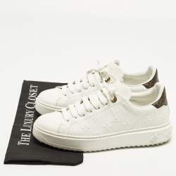 مملوكة مسبقًا Louis Vuitton Time Out Size 39 White/Brown Monogram Canvas and Leather Low Top Sneakers