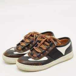 مملوكة مسبقًا Louis Vuitton LV Trainer Size 37 Tricolor Monogram Canvas and Leather Low Top Sneakers