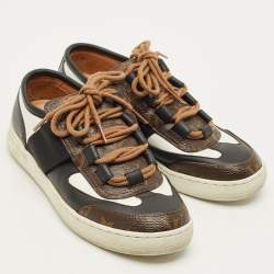 مملوكة مسبقًا Louis Vuitton LV Trainer Size 37 Tricolor Monogram Canvas and Leather Low Top Sneakers