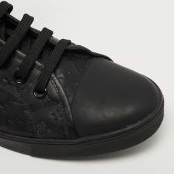 Pre Owned Louis Vuitton Punchy Size 41 Black Monogram Leather High Top Sneakers