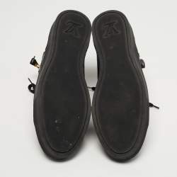 Pre Owned Louis Vuitton Punchy Size 41 Black Monogram Leather High Top Sneakers