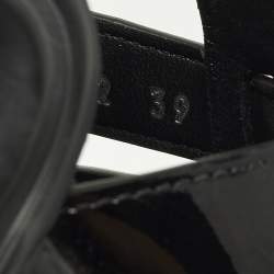 مملوكة مسبقًا صندل لوي فيتون  SS جلد أسود لامع مقدمة مفتوحة مقاس 38.5