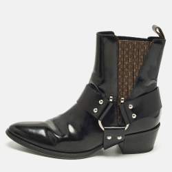 Pre Owned Louis Vuitton Rhapsodie Size 38 Black Canvas and Leather Ankle Length Boots