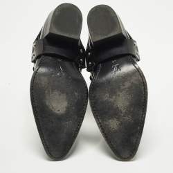 Pre Owned Louis Vuitton Rhapsodie Size 38 Black Canvas and Leather Ankle Length Boots