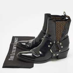 Pre Owned Louis Vuitton Rhapsodie Size 38 Black Canvas and Leather Ankle Length Boots