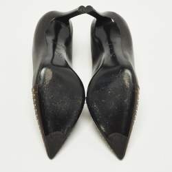 Pre Owned حذاء كعب عالي لوي فيتون شيري كانفاس مونوجرام جلد أسود/بني مقاس 39