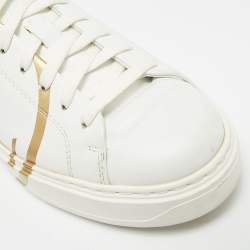 Pre Owned Louis Vuitton Time Out Size 35.5 White Leather Low Top Sneakers