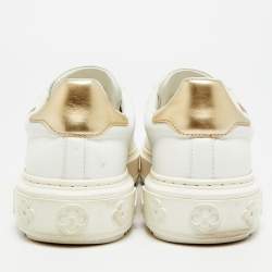 Pre Owned Louis Vuitton Time Out Size 35.5 White Leather Low Top Sneakers