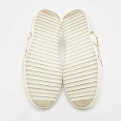 Pre Owned Louis Vuitton Time Out Size 35.5 White Leather Low Top Sneakers