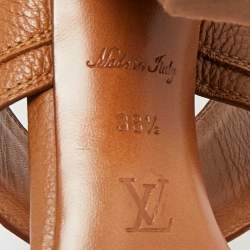 Pre Owned Louis Vuitton Horizon Size 38.5 Brown Leather Slingback Sandals
