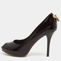 مملوكة مسبقًا حذاء كعب عالي لوي فيتون أوه ريلي! جلد أحمر لامع مقاس 36.5