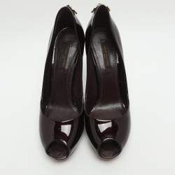 مملوكة مسبقًا حذاء كعب عالي لوي فيتون أوه ريلي! جلد أحمر لامع مقاس 36.5