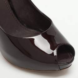 مملوكة مسبقًا حذاء كعب عالي لوي فيتون أوه ريلي! جلد أحمر لامع مقاس 36.5