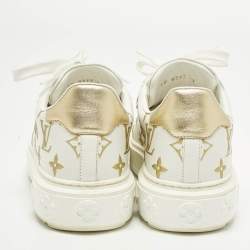 مملوكة مسبقًا Louis Vuitton Time Out Size 37 White Canvas and Leather Low Top Sneakers