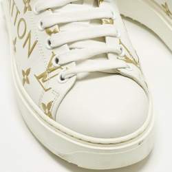 مملوكة مسبقًا Louis Vuitton Time Out Size 37 White Canvas and Leather Low Top Sneakers