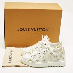 مملوكة مسبقًا Louis Vuitton Time Out Size 37 White Canvas and Leather Low Top Sneakers