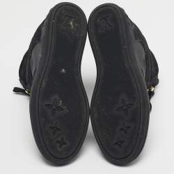 Pre Owned Louis Vuitton Millenium Size 41 Black Leather and Suede High Top Sneakers