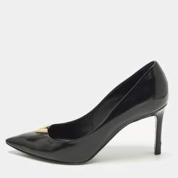 مملوكة مسبقًا Louis Vuitton Heart Breaker Size 37 Black Leather Pointed Toe Pumps