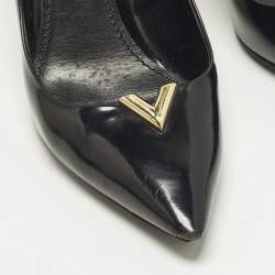 مملوكة مسبقًا Louis Vuitton Heart Breaker Size 37 Black Leather Pointed Toe Pumps