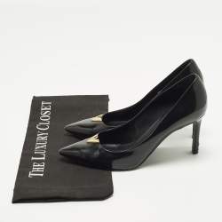 مملوكة مسبقًا Louis Vuitton Heart Breaker Size 37 Black Leather Pointed Toe Pumps