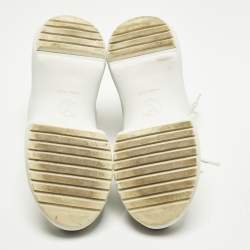 Pre Owned حذاء رياضي لويس فيتون شعار الماركة قماش شبكي أبيض مقاس 36.5