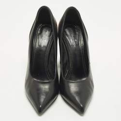 Pre Owned حذاء كعب عالي لوي فيتون شيري جلد لامع وكانفاس مونوجرامي بني/أسود مقاس 39