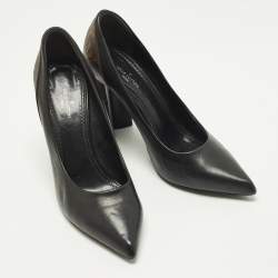 Pre Owned حذاء كعب عالي لوي فيتون شيري جلد لامع وكانفاس مونوجرامي بني/أسود مقاس 39