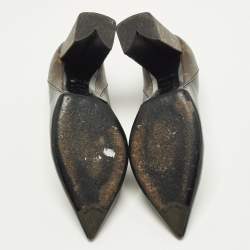 Pre Owned حذاء كعب عالي لوي فيتون شيري جلد لامع وكانفاس مونوجرامي بني/أسود مقاس 39