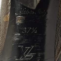 Pre Owned حذاء كعب عالي لوي فيتون شيري جلد لامع وكانفاس مونوجرامي بني/أسود مقاس 39