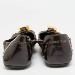 مملوكة مسبقًا حذاء باليرينا لوي فيتون دايس قماش مغطى بمونوغرام بني وجلد مقاس 39