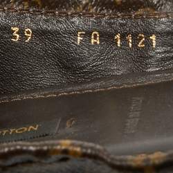 مملوكة مسبقًا حذاء باليرينا لوي فيتون دايس قماش مغطى بمونوغرام بني وجلد مقاس 39