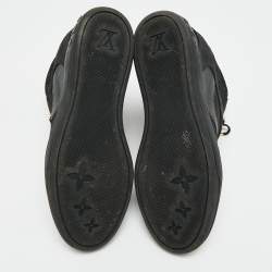 Pre Owned Louis Vuitton Cliff Size 40.5 Black Nubuck Leather and Suede Wedge Sneakers