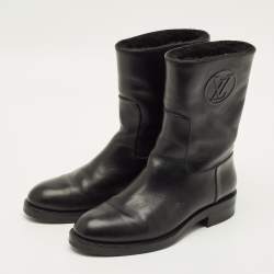 مملوكة مسبقًا حذاء بوت كاحل لوي في تون بوبورغ جلد أسود مقاس 38.5