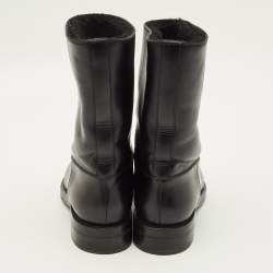 مملوكة مسبقًا حذاء بوت كاحل لوي فيتون بوبورغ جلد أسود مقاس 38.5