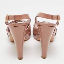 Pre Owned حذاء كعب عالي لوي فيتون ماتشماك جلد و كانفاس مقوى مونوغرامي و أسود مقاس 37.5