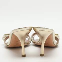 مملوكة مسبقًا Louis Vuitton Size 39 Gold Patent Leather Slide Sandals