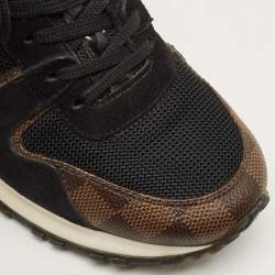 مملوكة مسبقًا حذاء رياضي لوي فيتون كانفاس مونوغرام أسود وقماش وزبدة مقاس 38.5