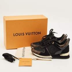 مملوكة مسبقًا حذاء رياضي لوي فيتون كانفاس مونوغرام أسود وقماش وزبدة مقاس 38.5