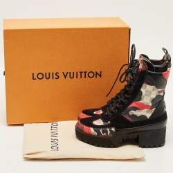 Pre Owned حذاء بوت للكاحل لوي فيتون مونوجرام متعدد الألوان قماش وجلد لوريات مقاس 36