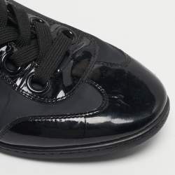 Pre Owned حذاء رياضي لوي فيتون رباط منخفض نيوبرين و جلد لامع أسود مقاس 35.5