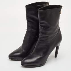 مملوكة مسبقًا Louis Vuitton Size 39.5 Black Leather Zipper Mid Calf Boots