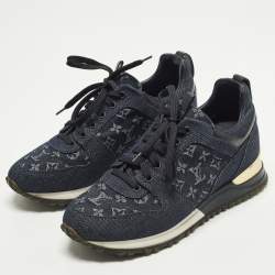 Pre Owned حذاء رياضي لوي فيتون ران أواي دينم وجلد أزرق مقاس 38