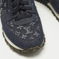 Pre Owned حذاء رياضي لوي فيتون ران أواي دينم وجلد أزرق مقاس 38