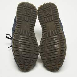 Pre Owned حذاء رياضي لوي فيتون ران أواي دينم وجلد أزرق مقاس 38