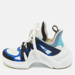 Pre Owned Louis Vuitton Archlight Size 37 Multicolor Canvas and Mesh Lace Up Sneakers