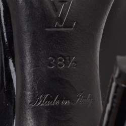 Pre Owned Louis Vuitton Bernice Size 38.5 Black Patent Leather Studded Pointed Toe Pumps