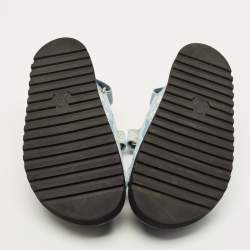 Pre Owned صندل لويس فيتون فتحة كعب باسيولا قماش الدنيم الأزرق مقاس 40.5