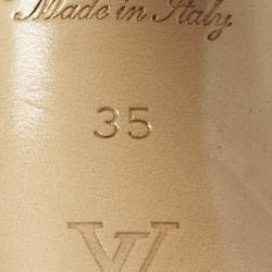 Pre Owned Louis Vuitton Matchmake Size 35 White/Brown Monogram Canvas and Leather Ankle Strap Sandals