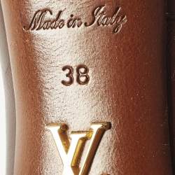 Pre Owned حذاء بوت لوي فيتون مقدمة مفتوحة تفاصيل سحاب جلد وسويدي عنابي مقاس 38