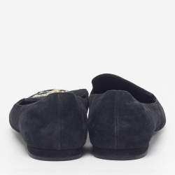 مملوكة مسبقًا Louis Vuitton Addict Size 38 Black Suede Smoking Slippers